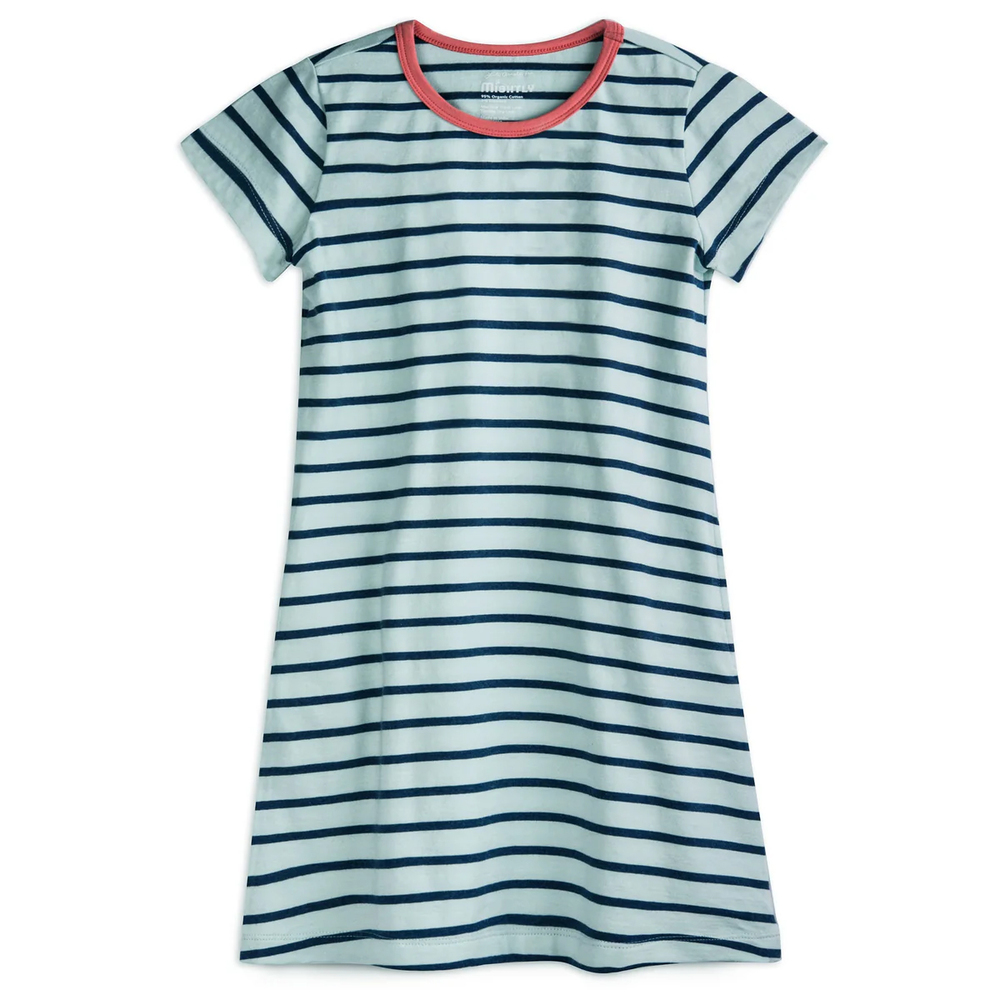 Mightly Girls Blue Stripe Dress size: 2-5T